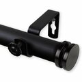 Kd Encimera 1 in. Cap Curtain Rod with 160 to 240 in. Extension, Black KD3169972